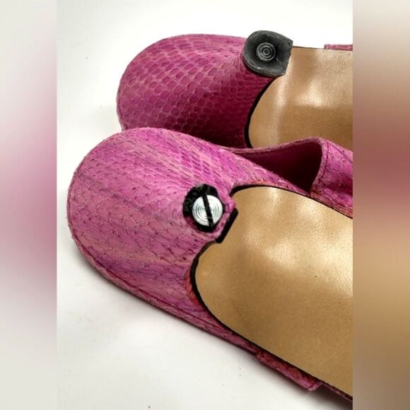 Bally of Switzerland Vintage Pink Leather Slingback Shoe's Kitten Heels  11AA - Picture 14 of 15